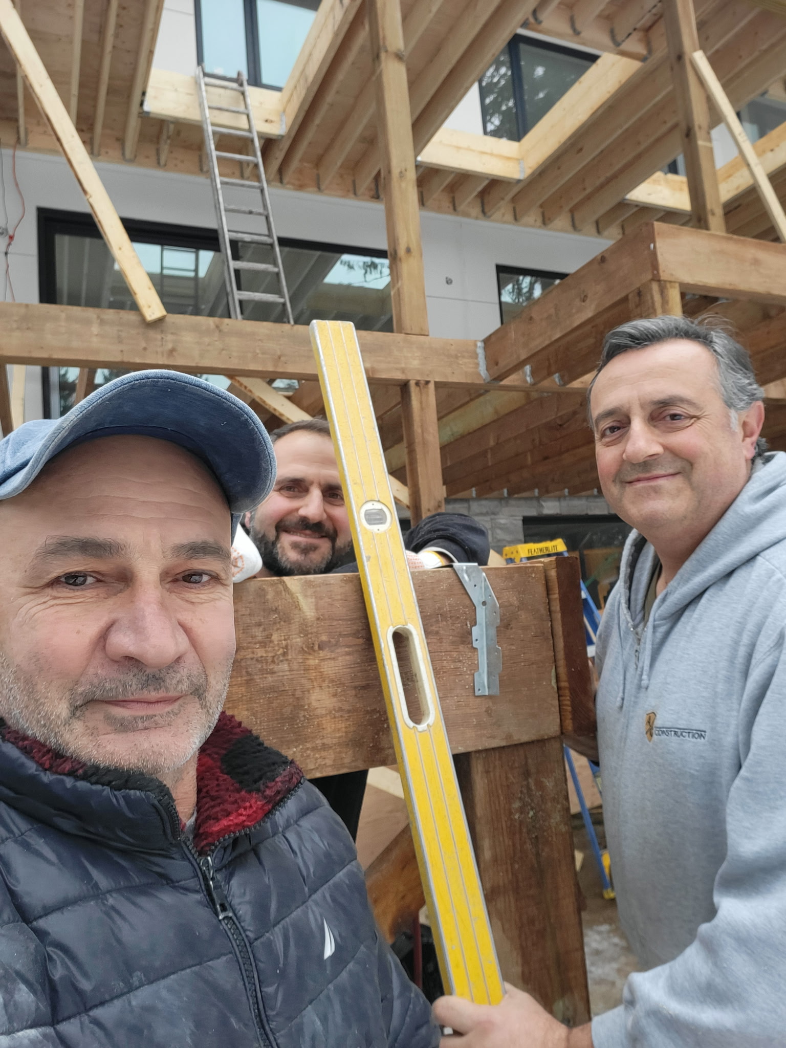 Arthur Barin and team at a renovation project site