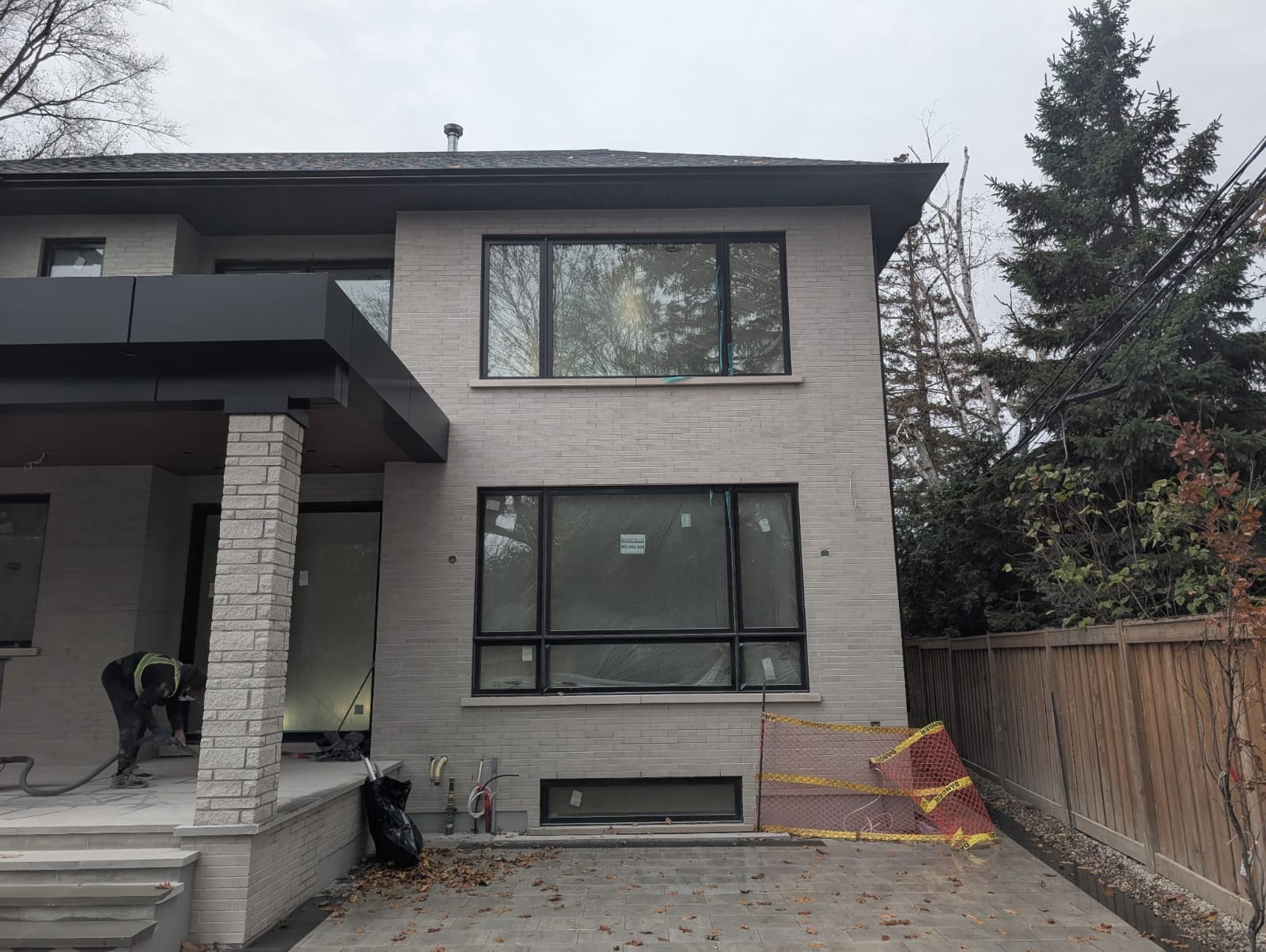 Exterior cladding and finishing work on residential property